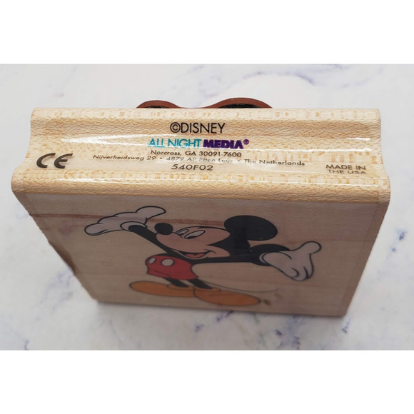 Disney Cartoon Mickey Mouse All Night Media Wood Mounted Rubber Stamp - Picture 4 of 7
